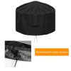 OKPOW Fire Pit Cover 90cm, Firepit Covers Waterproof Round-600D,Anti-UV,Heavy Duty