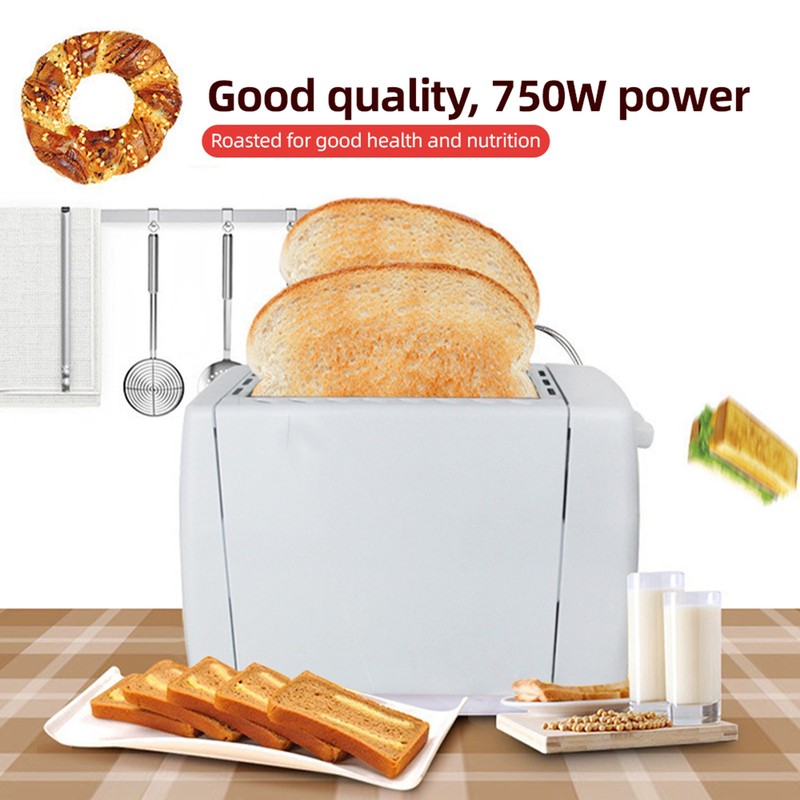 2 Slice Toaster Stainless Steel ABS Smart Toaster with 6