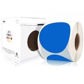 PARLAIM 3 Inch Color Code Circle Dot Stickers, 500pcs Round Color Coding Labels w/ Dispenser Box for Inventory Business, Blue