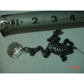 Pewter Christmas Ornament  frog  with Jewel