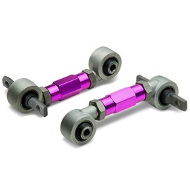 Auto Dynasty Steel Alloy Rear Upper Racing Adjustable Camber Kit, Compatible with Civic CRX Del Sol Integra 1988-2000, EE EF EG DC, 2-Pieces, Purple