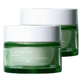 Ten Zero Soothing Skin Care, Cooling Glow Soothing Cream, Cica Relief Moisture Cream, 50g (2 packs) / 텐제로 수딩 스킨케어 꾸덕한 쿨링 광채 진정 크림 시카 릴리프 수분 크림 50g 2개