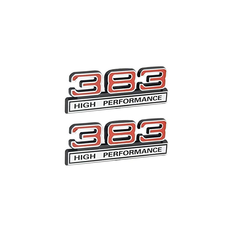 383 6.2L High Performance Engine Emblems in Chrome & Red