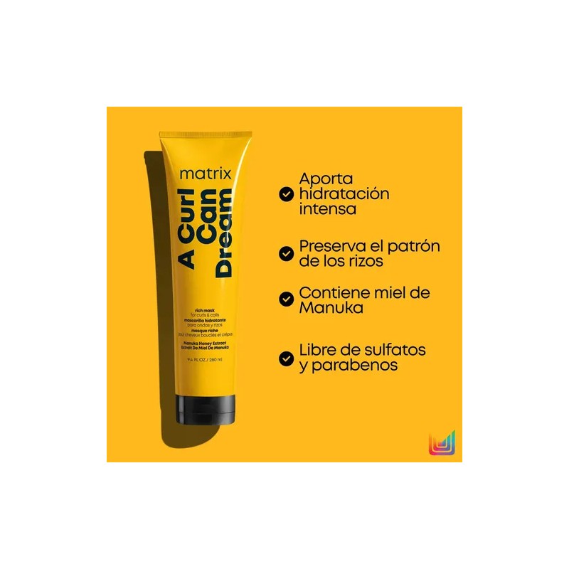 Mascarilla Hidratante Para Cabello Rizado Matrix 280ml