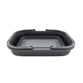 SAMMART 19L (5 Gallon) Collapsible Tub with Handle - Portable Outdoor Picnic Basket/Crater - Foldable Shopping Bag - Space Saving Storage Container (Black) (1, Grey/Black)