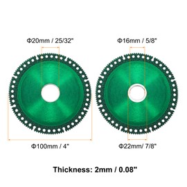 HARFINGTON 4pcs 4" Diamond Saw Blade, 7/8" (22mm) Arbor Cut Off Wheels, Diamond Cutting Disc Multifunction Tile Concrete Ceramic Marble Blade with 5/8" 25/32" Washer for Grinder, Green