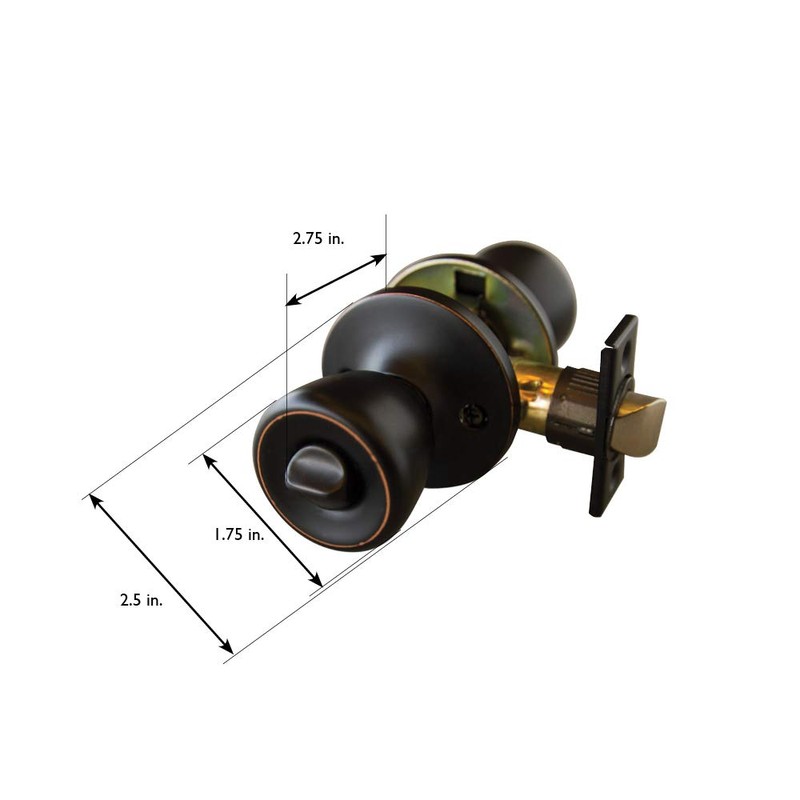 Design House 728725 Terrace 6-Way Latch Privacy Door Knob, Oil