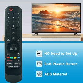 AKB76043112, MR23GA Replacement Remote Control Suitable for LG OLED TV 50UR73006LA 50UR81006LJ 55UR78006LKD 55UR81006LJ 55UR91006LA 65UR73006LA 75UR81006LJ 86Q. NED816RE, without voice function