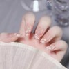 24 Pieces Long White Florets Elegant and Fine Nail Tips