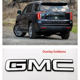 Auto GMC 2021-2024 GMC YUKON YUKON XL Rear Tailgate White Black OVERLAY Emblem