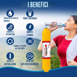 Filtro di rimineralizzazione per apparecchiature ad osmosi inversa - Cartuccia Post-Filtro con minerali essenziali come calcio, magnesio, sodio e potassio per migliorare il gusto e i benefici