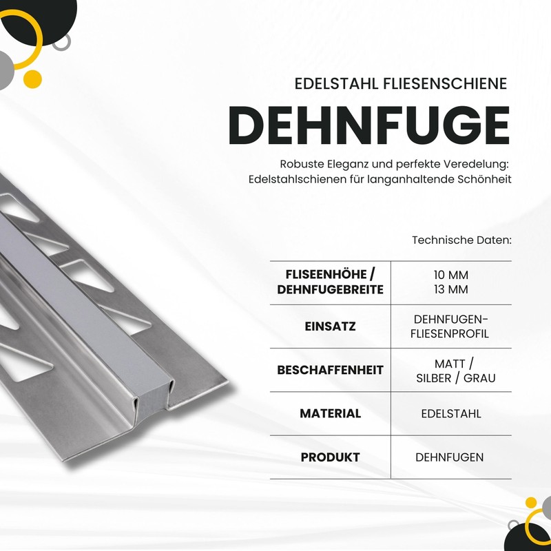 Expansion Joints Stainless Steel Tile Rail Tile Profile Matt Silver