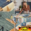 ANRO Oilcloth Tablecloth Wax Tablecloth Washable Garden Tablecloth Round Oval