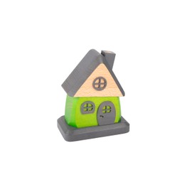 Holzwaren Egermann Erzgebirge - Smoking House Green/Grey - Combines Traditional Craftsmanship and Modern Design - Creates an Individual Feel-Good Atmosphere - Approx. 15 cm High - Made in Germany