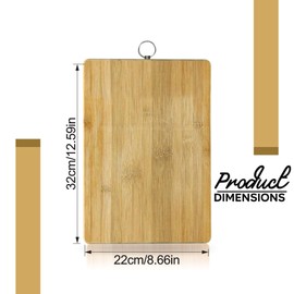 Chopping Board Heavy Duty Cutting Board with Steel Hanging Hook Multipurpose Wooden Platter Board Chops Handy Board Home Kitchen Use Camping BBQ Chicken Meat Cheese Board 30x 20cm (1pc)