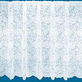 NetCurtainsUK Sorrento Heavy Quality Floral Pattern Net Curtains In White - Sold By The Metre (Drop: 137cm (54'')) (SORRENTONET01)