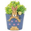 Current Blue Planter with Bunny - Spring, Easter Décor, Ceramic,