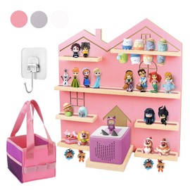 Givilio Large Tonie Shelf - Display & Store All Characters & Accessories, Magnetic Wall Holder (Pink)