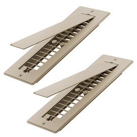 Safoner Aluminum RV Floor Register 2"x10" with Removable Cover, Lightweight Durable Camper Essential, Pet-Friendly RV Vent Accessories for Inside, 2 Pack-Brown