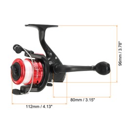PATIKIL Fishing Reel, Ultralight Saltwater Reel with 60m Fishing Lines Left/Right Interchangeable Handle 5.2:1 Gear Ratio for Freshwater Saltwater Ice Fishing, Black, Red