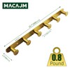 MACAJM Brushed Gold Wall Mount Coat Rack with 6 Hooks,
