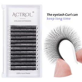 W Eyelash Extensions 4D Volume 0.07C Curl 14mm Easy Fan W-shaped Lash Premades Cluster Black YY Lash