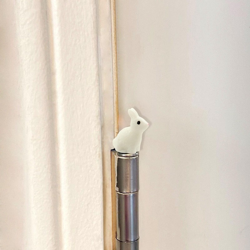 Mini Rabbit Hinge Heads Decorative Topper Set of 6 -