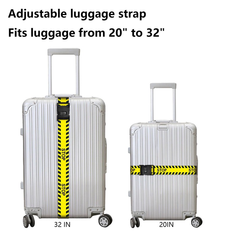 Luggage Strap with Combination Lock, Adjustable Non-Slip Luggage Strap, Long