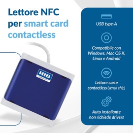 INTERNAVIGARE HID Omnikey 5022 USB Reader for CIE 3.0 Electronic ID Card - Plug & Play for MAC and Win (All Versions)