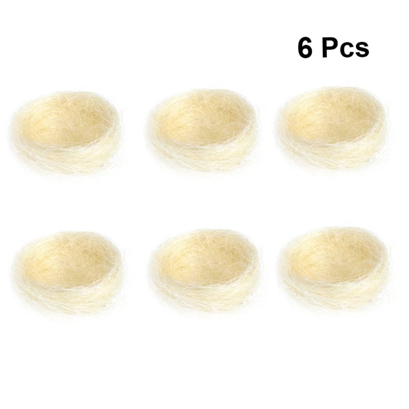 IWOWHERO 6pcs Artificial Chicken Nest Easter Decor Thread Chicken Coop