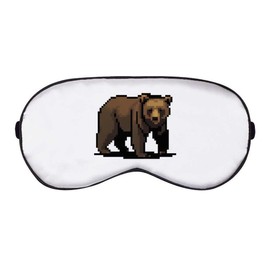 'Pixel Art Brown Bear' Sleep/Travel Eye Mask (EY00020999)