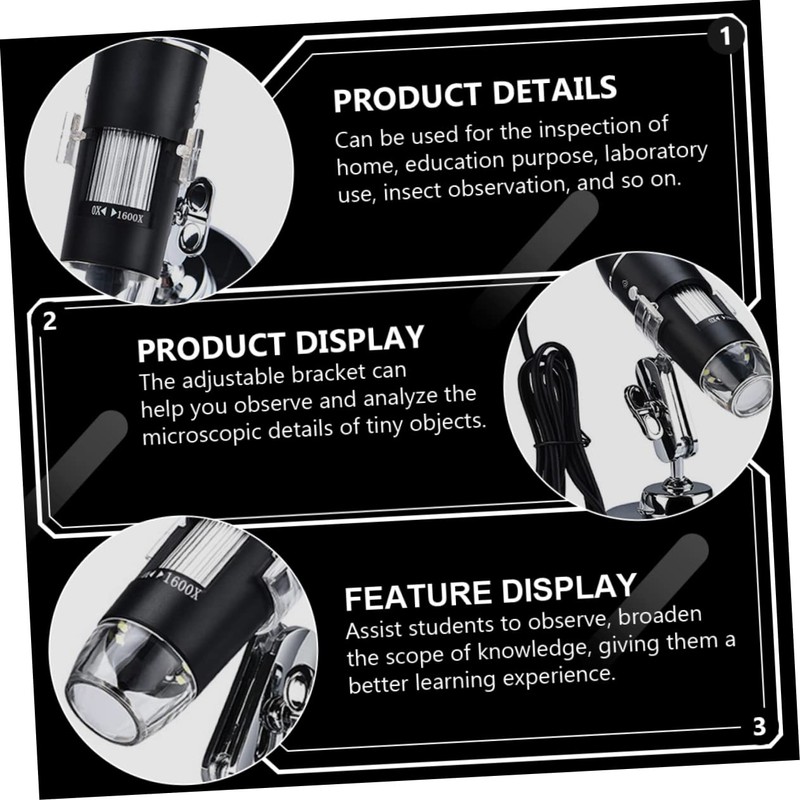 Operitacx Household USB Electronic Microscope High Definition Digital Microscope with