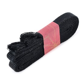 [Honestya] Banshu Kogei Obi Fastening, Long Size, 57.1 inches (145 cm), Bag String, 3 Minutes (Width Approx. 0.4 inches (9 mm) (New Pattern No. 67 Black) Sanada Cord, Belt Cloth, Large Size, 100%