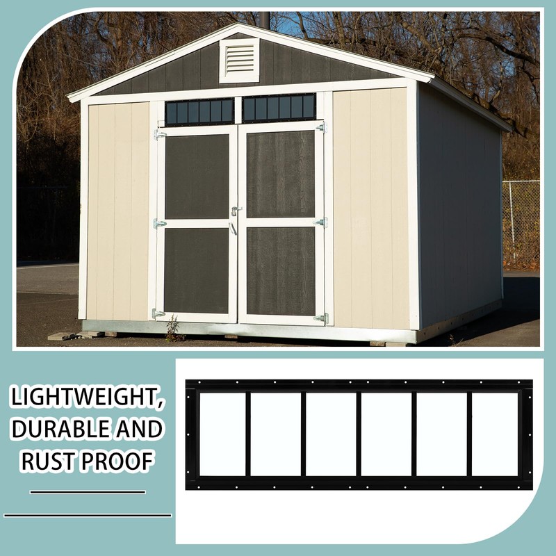 Tandefio 2 Pack Shed Window, Transom Windows 10" x 35"