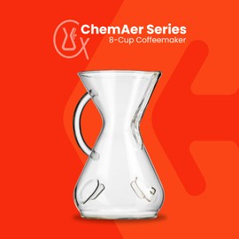 Chemex ChemAer Pour-Over Glass Handle Coffeemaker - 8-Cup - Exclusive Packaging