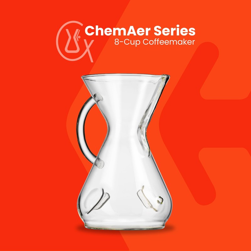 Chemex ChemAer Pour-Over Glass Handle Coffeemaker - 8-Cup - Exclusive