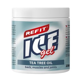 REFIT ICE gel Tea Tree Oil, 230 ml, Extra Strong Pain Gel, Instant and Long-Lasting Effect, Gel from the World Famous Short Karlovy Vary