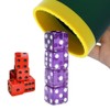 MEISHUNUK Dice Stacking Cup(Green) Set with 4 Pcs 19mm(Puple) and