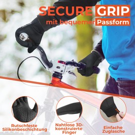 HANDLANDY Winter Running Gloves for Men Women, Thermal Liners Non-Slip Touchscreen Gloves, Windproof Cold Weather Gloves for Cycling, Biking, Sporting, S