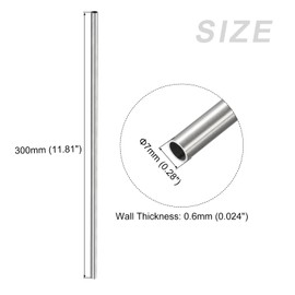 METALLIXITY 304 Stainless Steel Tube (7mm OD x 0.6mm Wall T x 300mm L) 3Pcs, Straight Tubing - for Home Furnishing, Machinery