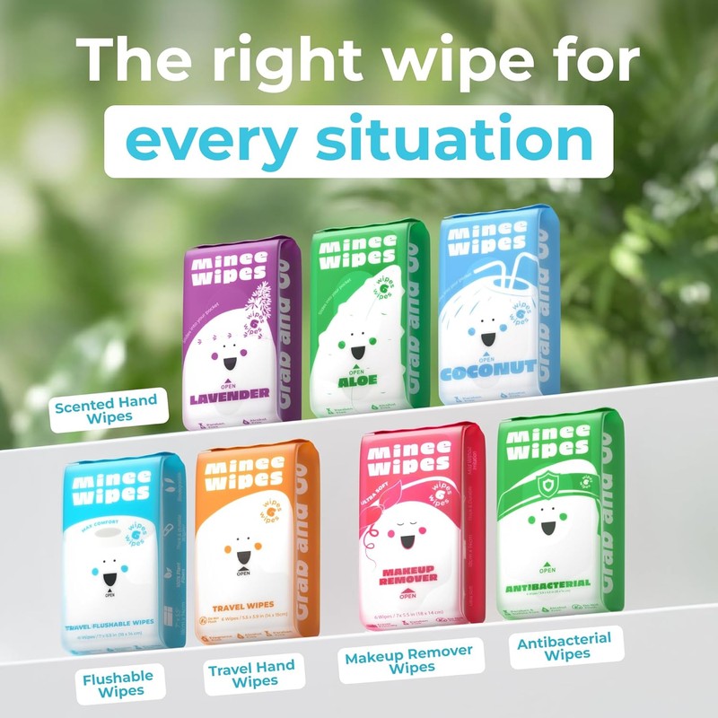 Impossibly Compact Travel Flushable Wipes - 99.5% Water and Aloe