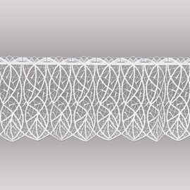atelier alles-Spitze Cloe Modern Lace Net Curtain Made of Vogtland Air Lace Embroidery Fairy House Curtain in White (Height x Width 27 x 96 cm)