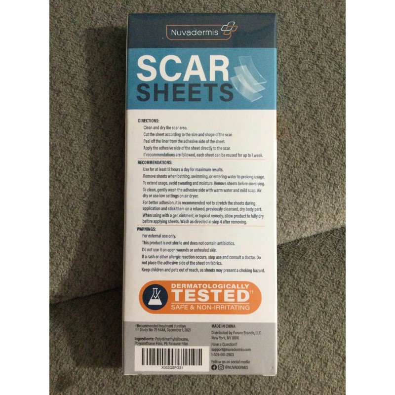 Nuvadermis New Nuvadermis Scar Sheets, Scar Treatment, 4 Reusable Sheets,