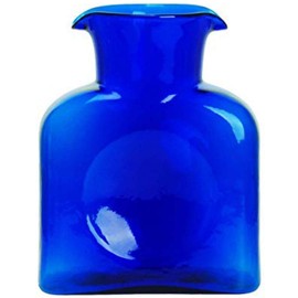 BLENKO Glass Co. 384 Water Bottle in Cobalt Blue - Hand Blown Glass Water Pitcher/Carafe/Vase - Unique Handcrafted Kitchen Decor, 36 oz.