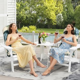 UUluhao Outdoor Adirondack Chair Cushion Set of 2 Teal Blue Waterproof Tufted High Back Patio Cushions of Upper and Lower with Ties for Garden Backyard 47 * 19.68 * 3.9"