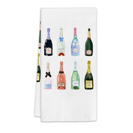 FIicy Champagne Lover Gift Kitchen Towels, Champagne Home Bar Dish Towels, Champagne Bar Decorative Hand Towels for Bar Bathroom, Champagne Accessories Home Bar Kitchen Bathroom Decor(16x24 Inch)