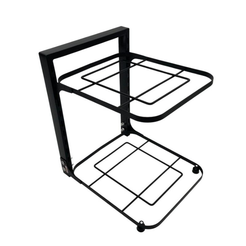 Kitchen Storage Shelf Carbon Steel Multilayer Black Pot and Pan