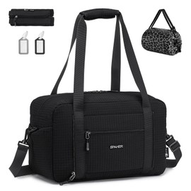 SPAHER Ryanair Hand Luggage Bag 40 x 20 x 25 Foldable Travel Bag Sports Bag Large Weekender Women Men Gym Bag Waterproof Duffle Bag Hand Luggage Swimming Bag Fitness Bag, black