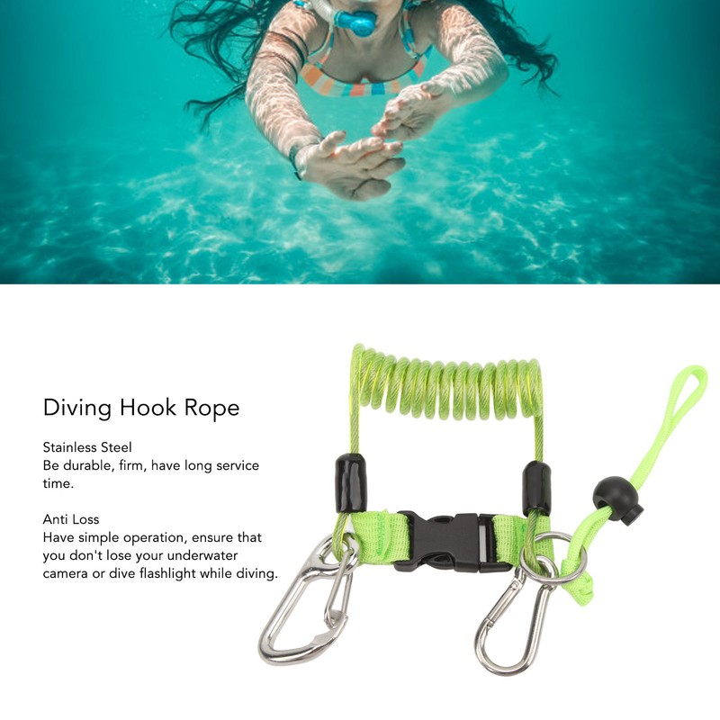 Diving Hook Rope Stainless Steel Flexible Anti Lost Diving Camera