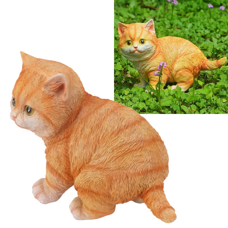 Outdoor Garden Decor Cat Statues Kitten Ornaments Gardening Decorations Gardening